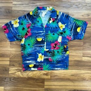 VTG SAKS 5th Avenue Deadstock NWT Hawaiian Shirt Floral Hibiscus